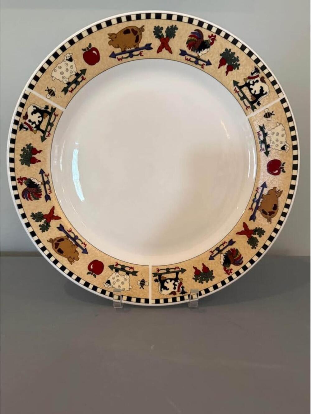 Vintage Country Gathering Farm Animal serving dish